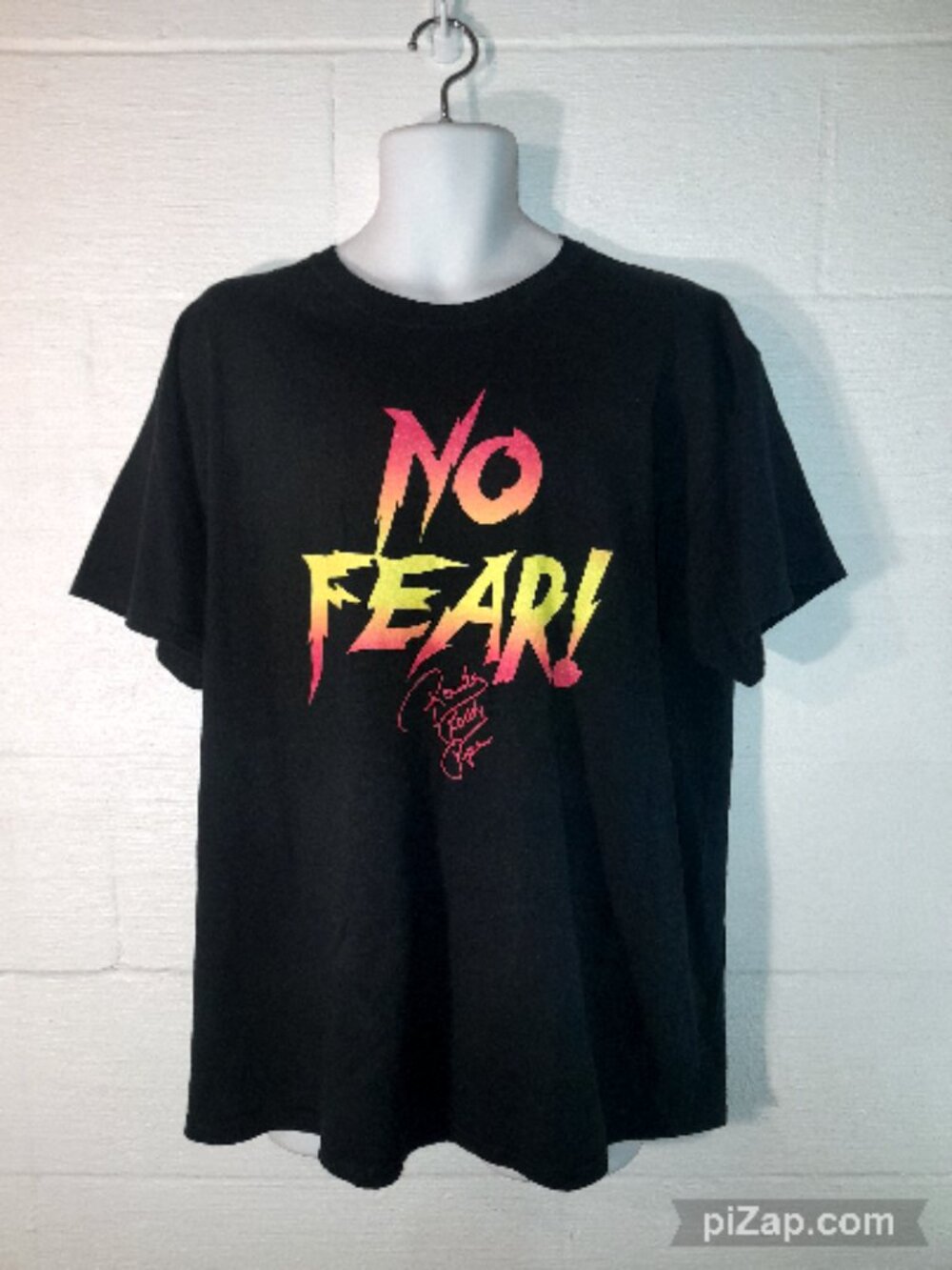 Rowdy Roddy Piper No Fear! Men's XL Black T-Shirt WWF Wrestling 80s 90s